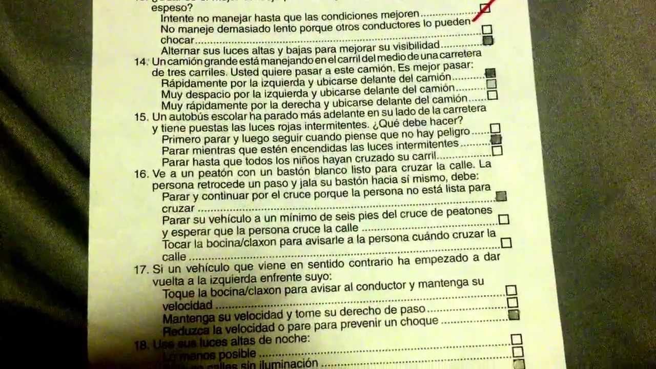 nj driving test questions and answers in spanish